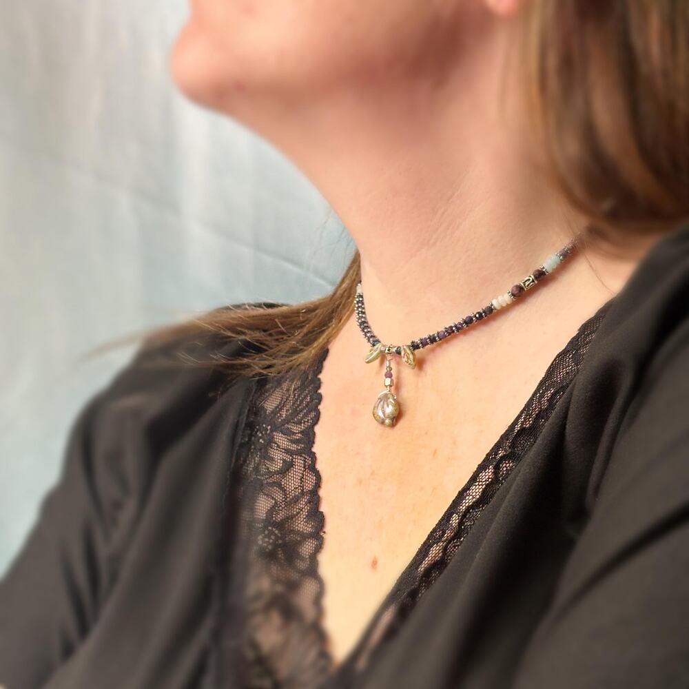 Amazonite Faceted Crystal Necklace - Picture 2 of 11